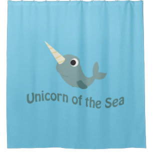 Cute en grappige Unicorn van het Zee Douchegordijn