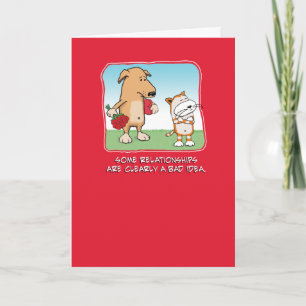 Cute en grappige Valentijnsdag kaart: hond en kat Feestdagen Kaart
