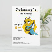 Cute en grappige verjaardagsuitnodiging voor een k kaart (Staand voorkant)