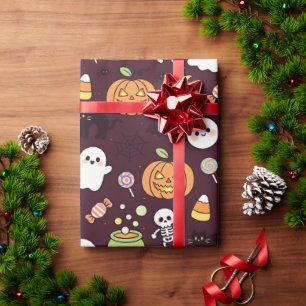 Cute en griezelige feestcadeauverpakking, Leuke Ha Cadeaupapier
