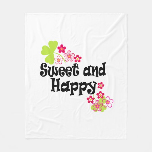 Cute en happy fleece deken (Voorkant)