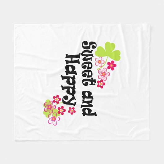 Cute en happy fleece deken (Voorkant (Horizontaal))