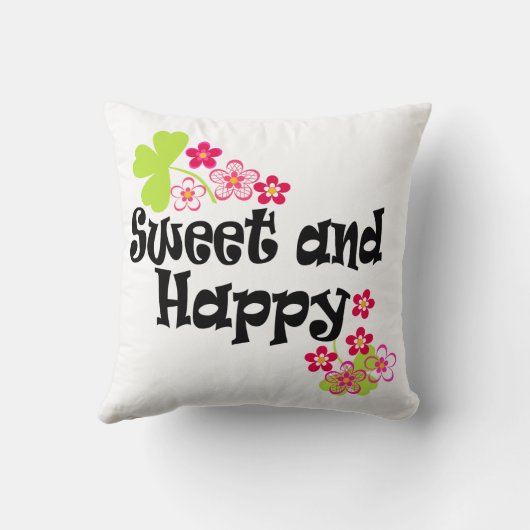 Cute en happy kussen (Achterkant)