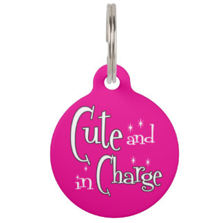 Cute en In Charge Pet ID Tag Huisdierpenning