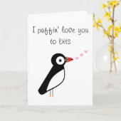 Cute en kitscherige Valentijnsdag-papegaaiduiker k Kaart (Gele Bloem)