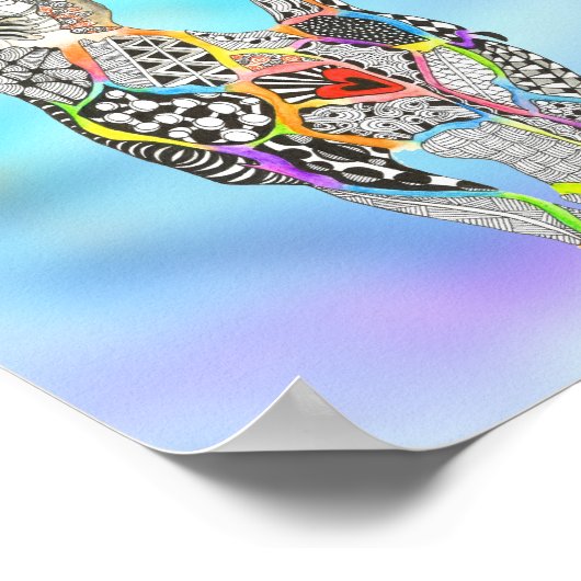 Cute en kleurrijk Poster - 8 x 10 inch (Hoek)