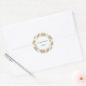 cute en kleurrijke abstracte bloemendesign ronde sticker (Envelop)