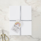 Cute en Kleurrijke Aquarel Regenboog Baby Shower Cadeaulabel (Met Touw)