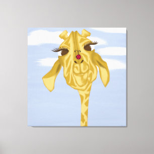 Cute en kleurrijke Giraffe Canvas Afdruk