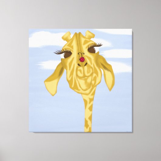 Cute en kleurrijke Giraffe Canvas Afdruk (Voorkant)