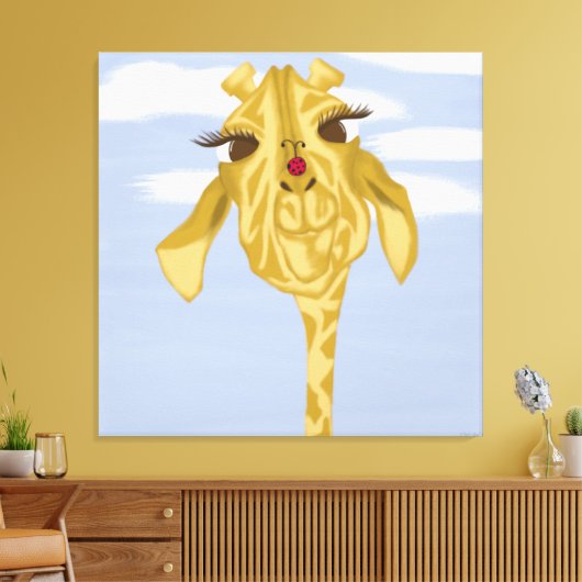 Cute en kleurrijke Giraffe Canvas Afdruk (Insitu (Woonkamer))