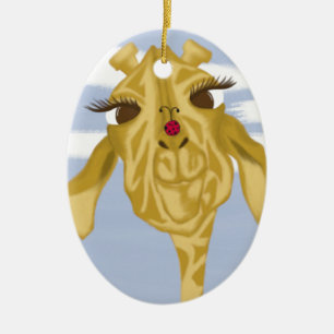 Cute en kleurrijke Giraffe Keramisch Ornament