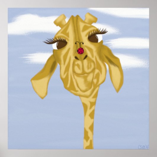 Cute en kleurrijke Giraffe Poster (Voorkant)