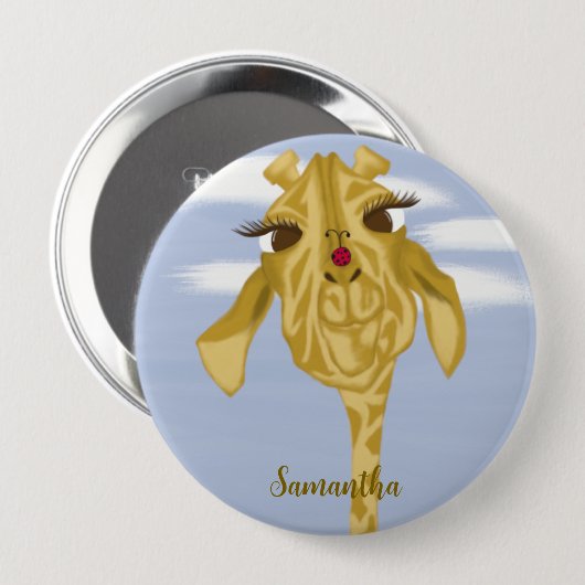 Cute en kleurrijke Giraffe Ronde Button 4,0 Cm (Voorkant /achterkant)