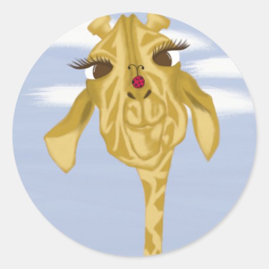 Cute en kleurrijke Giraffe Ronde Sticker (Voorkant)