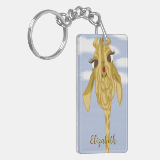 Cute en kleurrijke Giraffe Sleutelhanger (Voorkant Links)