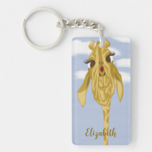 Cute en kleurrijke Giraffe Sleutelhanger