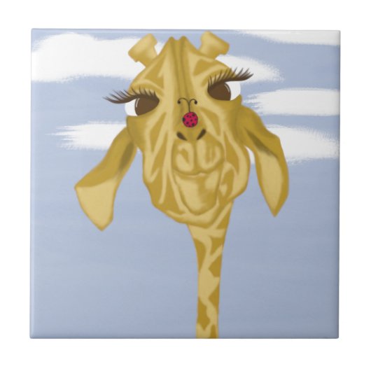 Cute en kleurrijke Giraffe Tegeltje (Voorkant)