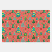 Cute en leuke kerstpatronen inpakpapier vel (Voorkant 3)