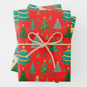 Cute en leuke kerstpatronen inpakpapier vel (In situ)