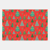 Cute en leuke kerstpatronen inpakpapier vel (Voorkant)