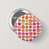 Cute en leuke multikleur valentijnsharten ronde button 5,7 cm (Voorkant /achterkant)