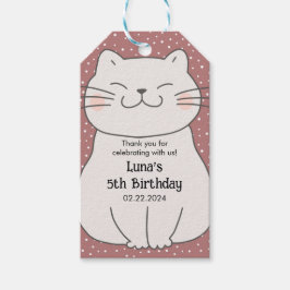 Cute en Moderne Kitten Verjaardag Cadeaulabel