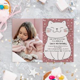 Cute en Moderne Kitten Verjaardag met Foto Kaart