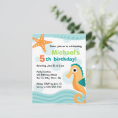 Cute en pret zeepaardje onder de zee verjaardag kaart (Staand voorkant)