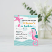 Cute en pret zeepaardje onder de zee verjaardag kaart (Staand voorkant)