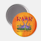 Cute en Romantic Dinos - Rawr Magneet (Voorkant / Achterkant)