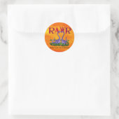 Cute en Romantic Dinos - Rawr Ronde Sticker (Tas)
