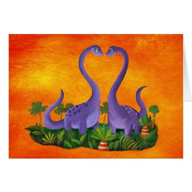 Cute en Romantic Dinosaurs (Voorkant Horizontaal)