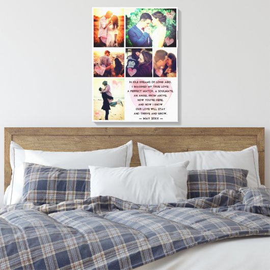Cute en romantisch fotogedicht canvas afdruk (Insitu (Slaapkamer))