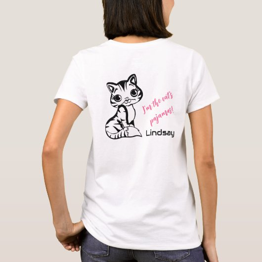Cute en roze cat's pyjama's t-shirt (Achterkant)