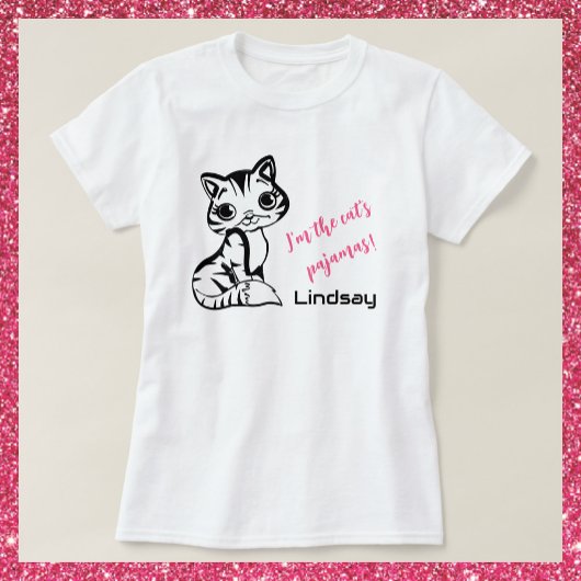 Cute en roze cat's pyjama's t-shirt
