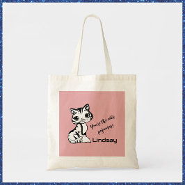 Cute en roze cat's pyjama's tote bag