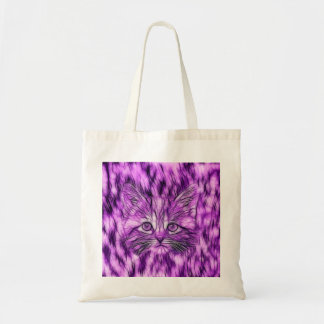 Cute en Schattig Paars Kitten Tote Bag