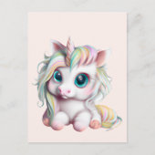 Cute en Schattige Baby Unicorn Briefkaart (Voorkant)