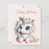 Cute en Schattige Baby Unicorn Feestdagenkaart (Voorkant)