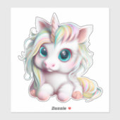 Cute en Schattige Baby Unicorn Sticker (Vel)