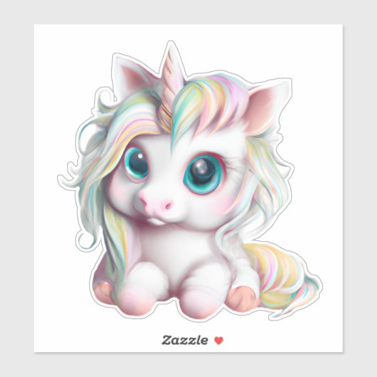 Cute en Schattige Baby Unicorn Sticker (Vel)
