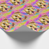 Cute en Schattige Baby Yorkie Cadeaupapier (Hoek)