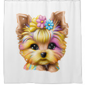 Cute en Schattige Baby Yorkie Douchegordijn (Voorkant)