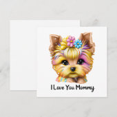 Cute en Schattige Baby Yorkie Feestdagenkaart (Voorkant / Achterkant)