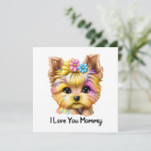 Cute en Schattige Baby Yorkie Feestdagenkaart (Staand voorkant)