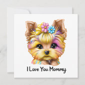 Cute en Schattige Baby Yorkie Feestdagenkaart (Voorkant)