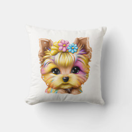 Cute en Schattige Baby Yorkie Kussen