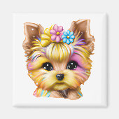 Cute en Schattige Baby Yorkie Magneet (Voorkant)