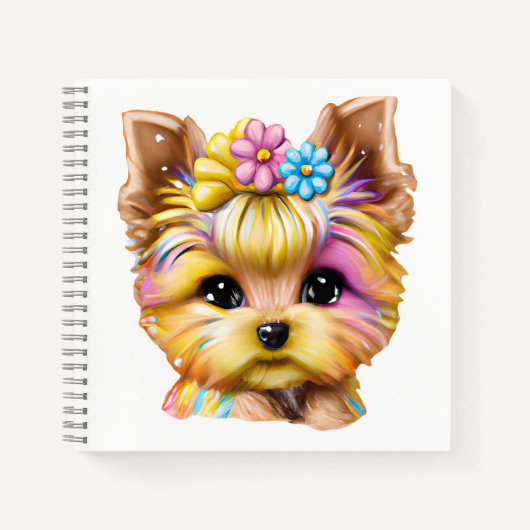 Cute en Schattige Baby Yorkie Notitieboek (Voorkant)